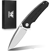 Whomyis Folding Pocket Knife, Best Gifts for Men, D2 Steel Blade, G10 Handle, Birthday, Anniversary, and Holiday Gift for Husband, Father, Brother, Best Man, Friend, or Colleague (Black)