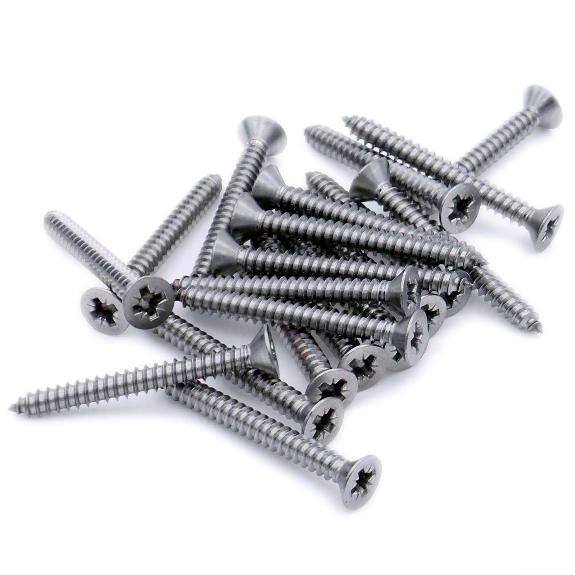 No.12 x 1.75 (5.5mm x 45mm) Pozi Countersunk Self-Tapping Screw - Stainless Steel (A2) (Pack of 20)