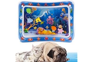 OFIGAS Sensory Water Play Mat for Cats, Thickened Sensor Water Playmat, Thickened Water Sensor Play Mat for Cats, Water Sensory Playmat with Fish for Pet Play, Feel Cool Comfort (Dolphin)