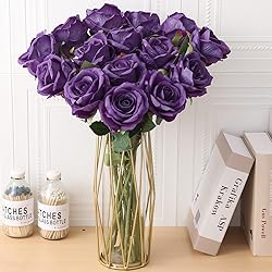 Cloudecor 15Pcs Artificial Roses Velet Real Touch