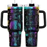 34HD Hocus Tumbler 40oz Stainless Steel Magical Witchy Drinkware Halloween | Engraved Witch Trio Silhouettes and Potion Bottle Design, Spooky Cup for Halloween Witch Lovers, Birthday Gifts for Women