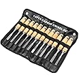 eoocvt 12pcs Wood Carving Chisel Set Woodworking Professional Hand Tool Gouges
