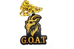 GOAT Cool Hip Hop Style Black and Gold Chain Necklace with Sunglasses Goat Pendant, Fashion Statement Accessory