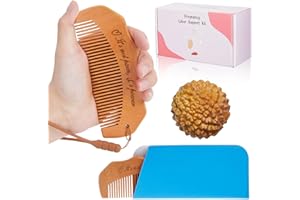 Mowawa 2 Pcs Birth Comb & Acupressure Massage Ball kit, Wooden Labor comb and Delivery Essentials for Women, Natural Birthing