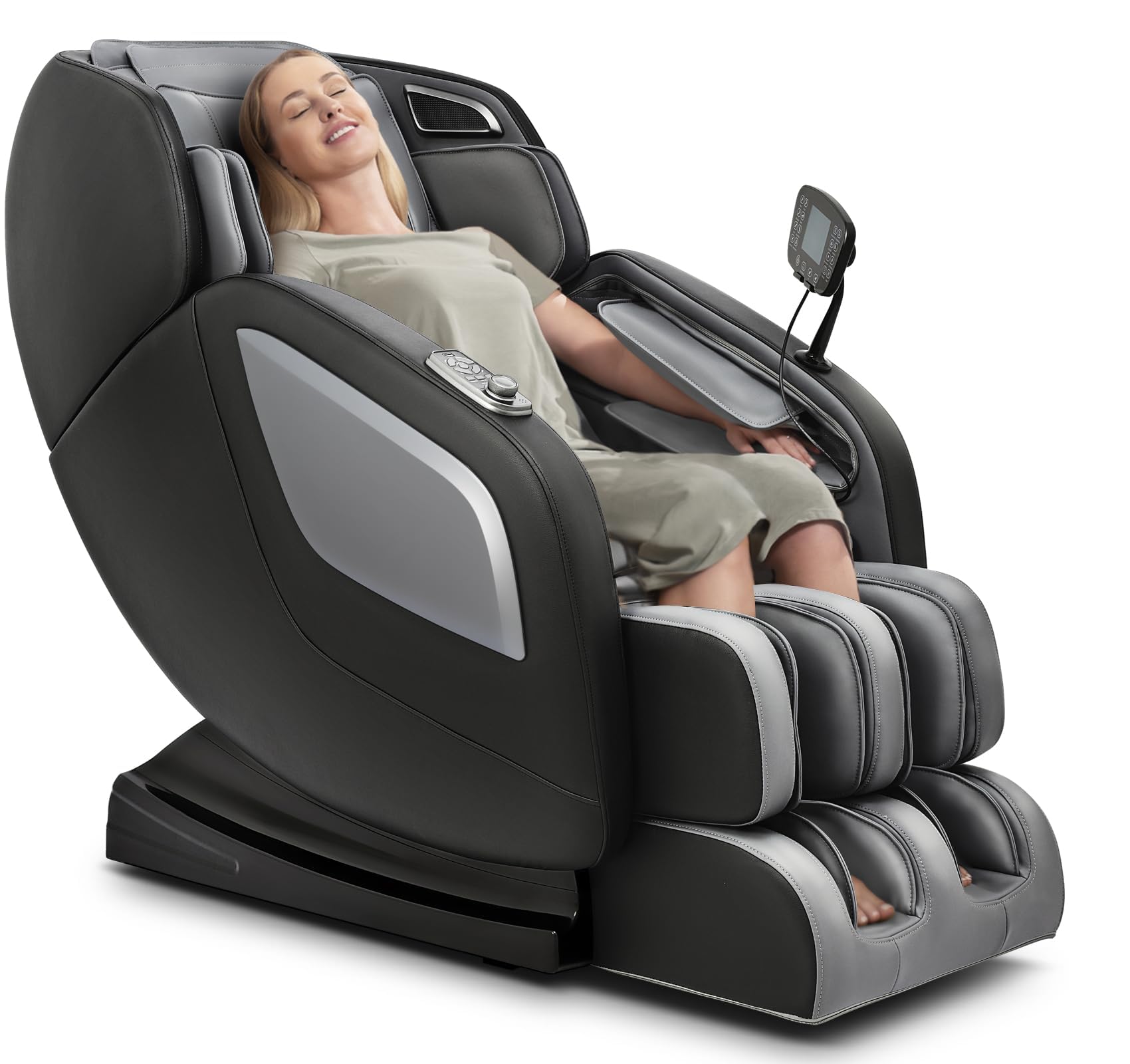 Photo 1 of Mazzup Full Body Zero Gravity Shiatsu Massage Chair with Fully Assembled, LCD Screen, Shortcut Keys, USB Charging Port, Heat, for Loved Ones, Parents, Black