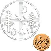 BAKERLOGY Camping Scene Cookie Cutter - Detailed Biscuit Cutter Design for Baking and Crafts, ideal on fondant, dough, clay