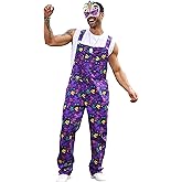 YXLUOKY Overalls for Men Work Bibs Coveralls Printed Jumpsuits Festival Outfits Overol Para Hombre Holiday Gifts
