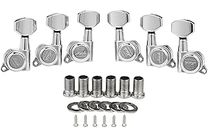 DOPRO Guitar Locking Tuners 18:1 Guitar Tuning Keys Pegs Locking Tuning Machines Heads for Strat/Tele/Les Paul Electric/Acoustic Guitars Chrome