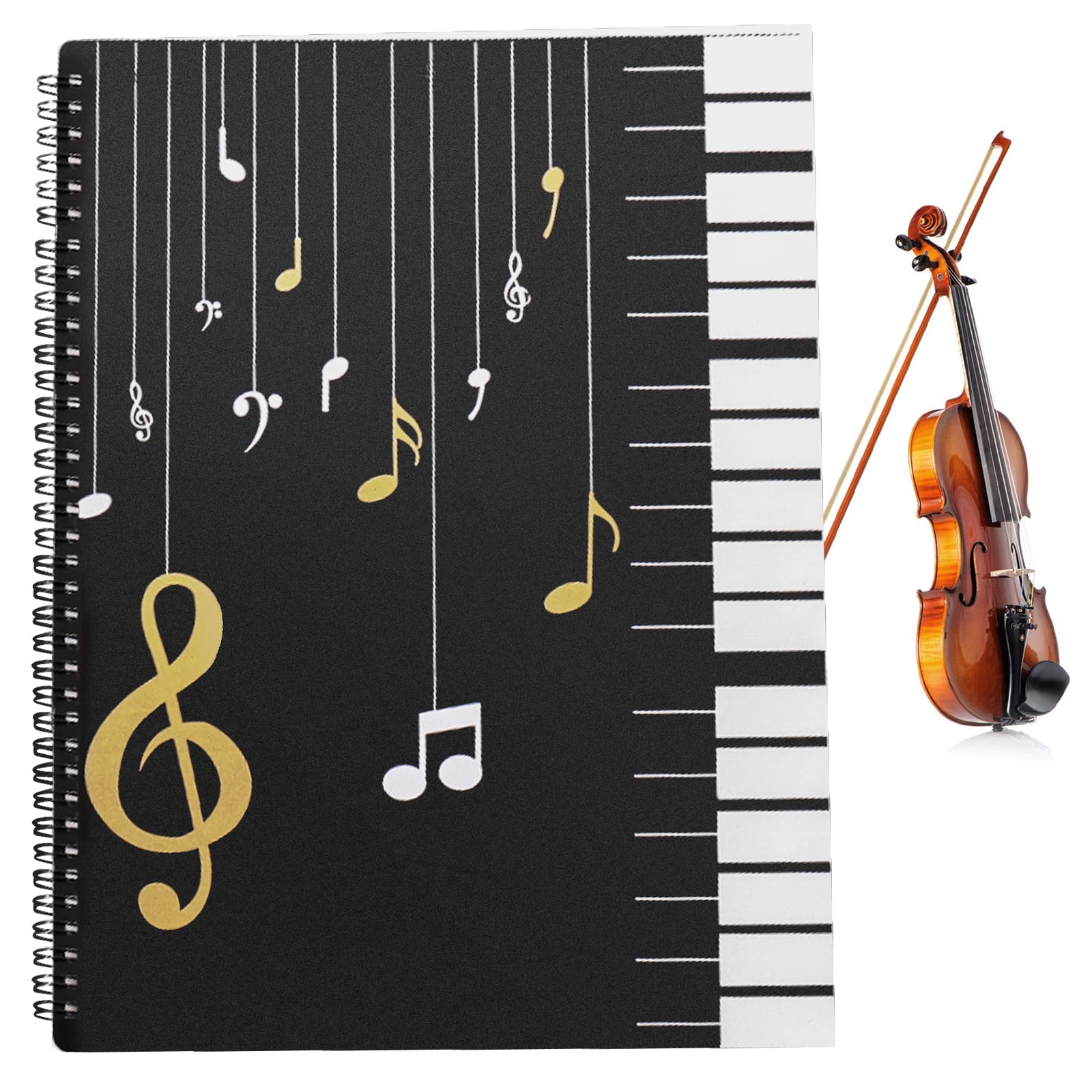 LUCKYKODOR Music Folder A4 Music Table File Folder Music Folder 30 Pockets Music Organiser Folder Music Sheets Folder Music Presentation Folder Choral Folder for File Paper Files Concert