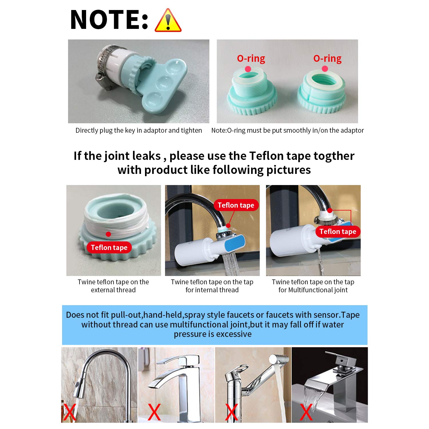 WHK Water Faucet Filter Tap Water Filter Water Filter Faucet on Sink Water Filter, Remove 99.3% Chlorine Reduce Lead and Flouride UF Membrane Faucet Mount Water Filter System, 320 Gallon-BPA Free.: Industrial & Scientific