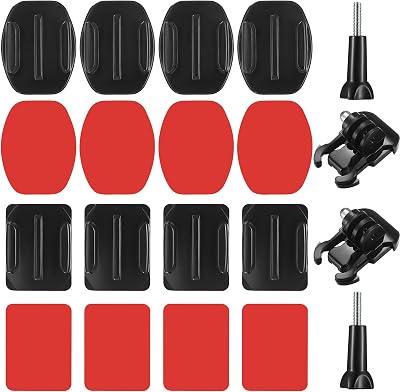 Fulushouxi 20 Pcs GoPro Mounts w/ 3M Pads Hero 11 10 9 8 7 6 5 4 3+ 2 Base Rods