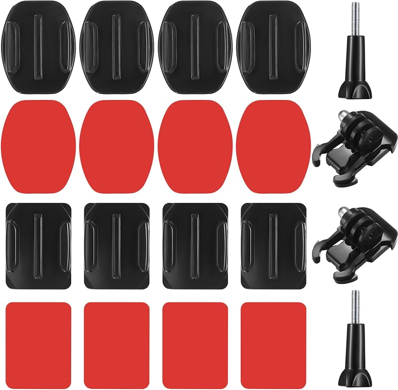 Fulushouxi 20 Pcs GoPro Mounts w/ 3M Pads Hero 11 10 9 8 7 6 5 4 3+ 2 Base Rods