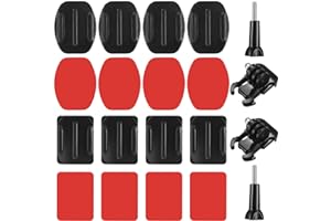Fulushouxi 18 Set Helmet Adhesive Sticky Mount, Compatible with GoPro Hero 10/9/8/7, Fusion, 6/5/4, Session, Action Camera