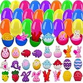 VEALIZUU 24 Pack Plastic Easter Eggs Filled with Mochi Squishy Toys for Kids, Perfect for Easter Egg Hunt Game, Basket Fillers, Party Favor Supplies