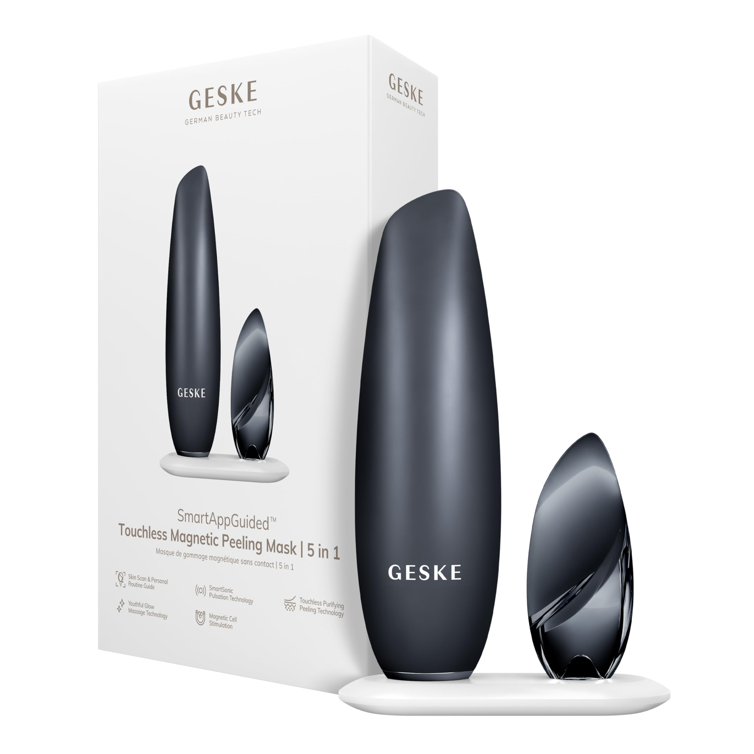 GESKE | SmartAppGuided™ Touchless Magnetic Peeling Mask 5 in 1 | Magnetic Face Mask | Removes impurities | facemask | Pore Cleansing | Care for women & men | face masks
