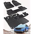 CreekT for Honda Pilot Floor Mats & Cargo Liner Back Seat Cover Protector 2023 2024 2025(5 Pcs/Set), All Weather Waterproof Floor Mats & Trunk Interior with Backrest Mat for Honda Pilot Accessories