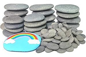 lifetop 120PCS Painting Rocks, DIY Rocks Flat & Smooth Kindness Rocks for Arts, Crafts, Decoration, Medium/Small/Tiny Rocks for Painting,Hand Picked for Painting Rocks…