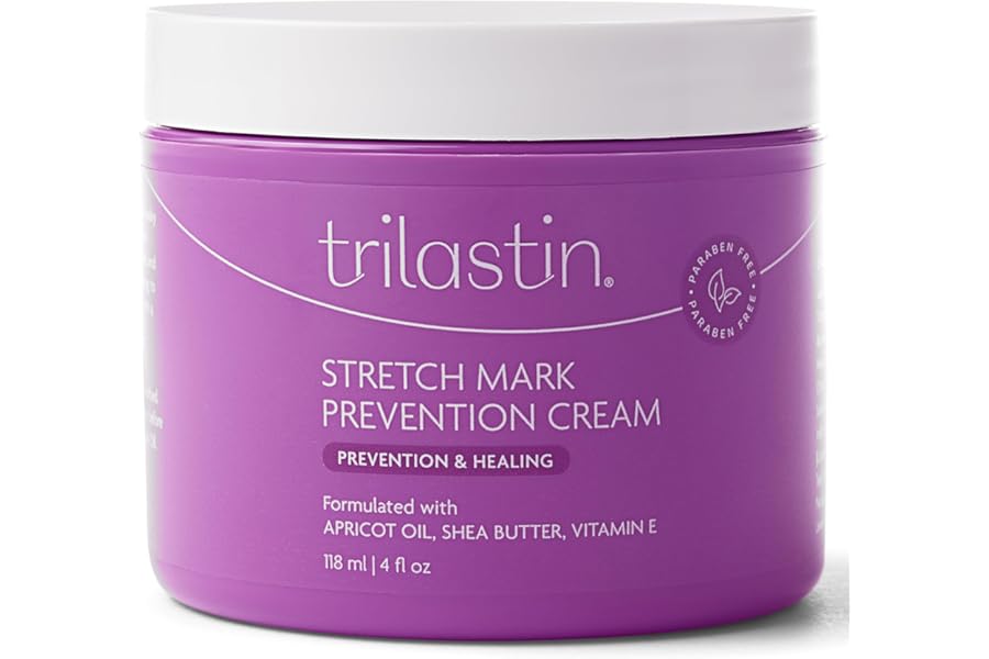 TriLASTIN Stretch Mark Cream for Pregnancy – Pregnancy Stretch Mark Prevention & Pregnant Belly Cream & Belly Oil for Pregnant Women – Paraben Free 4 Fl Oz, Citrus Scent