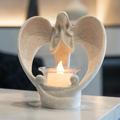 GloBrite Guardian Angel Candle Holders Set of 2 LED Tea Light Holders