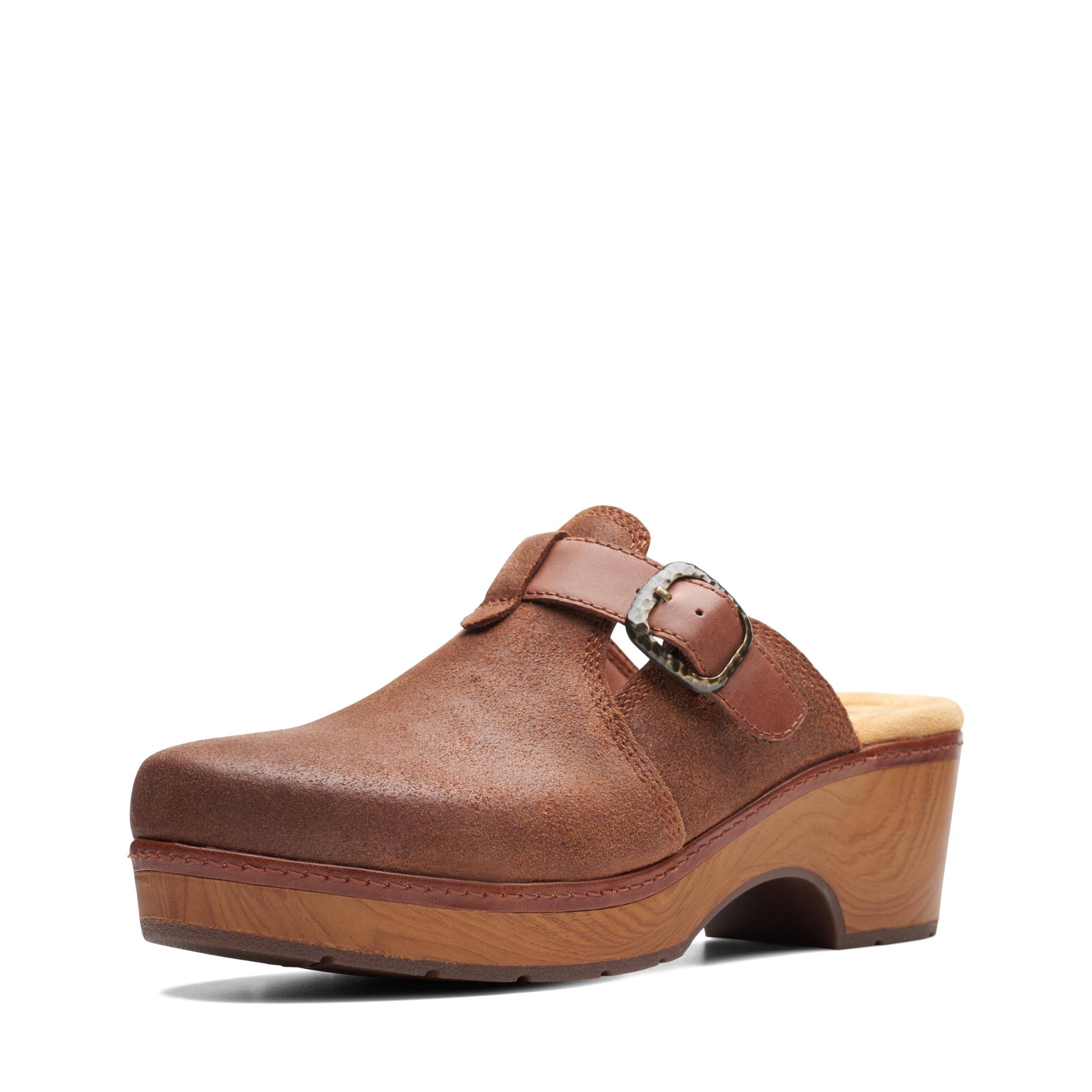 Clarks Brown’s Paizlee Nora Clog, Tan Suede, 5.5 Medium US