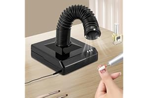 MGORGEOUS Nail Dust Collector, 60W Dental Polishing Dust Collector with Fan and LED Dual Function Low Noise Dust Suction Machine with Large Caliber Vacuum Cleaner Hose(2.4 In) for Dental Lab Nail Salon (Black)