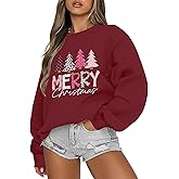 Micoson Women's Oversized USA Graphic Letter Print Sweatshirts Crewneck Patriotic Fleece Pullover Tops Winter Sweater