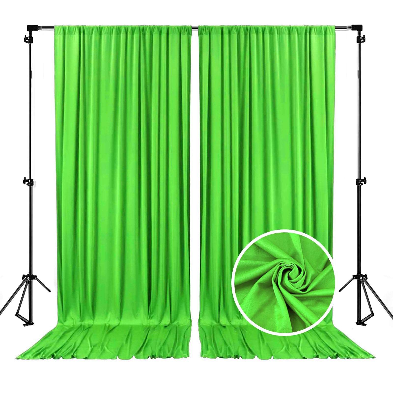 Photo 1 of 10 x 10 Feet Emerald Green Backdrop Curtain for Partie, Background Curtains for Photoshoot, Birthday, Wedding, Halloween, Thanksgiving, Christmas, New Year Party Decorations 5Ft x 10Ft, 2 Panels