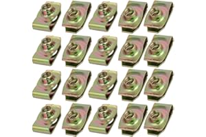 uxcell uxcell20pcs Spring Steel Speed Fastener Extruded U Nut Brass Tone for M8 Screw