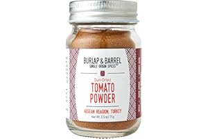 Burlap & Barrel Sun-Dried Tomato Powder - Add Deep Umami & Savory Tanginess to Dishes - for Popcorn, Fried Chicken, Sauces & Salads - As seen on Shark Tank - 2.5oz Glass Jar