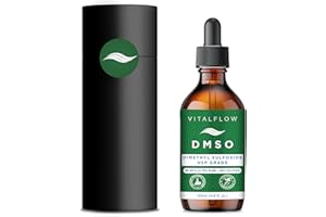 VITALFLOW DMSO (Dimethyl Sulphoxide) Liquid 99.99+% Purity Pharmaceutical Grade (USP) - 120ml Amber Glass Bottle with Dropper