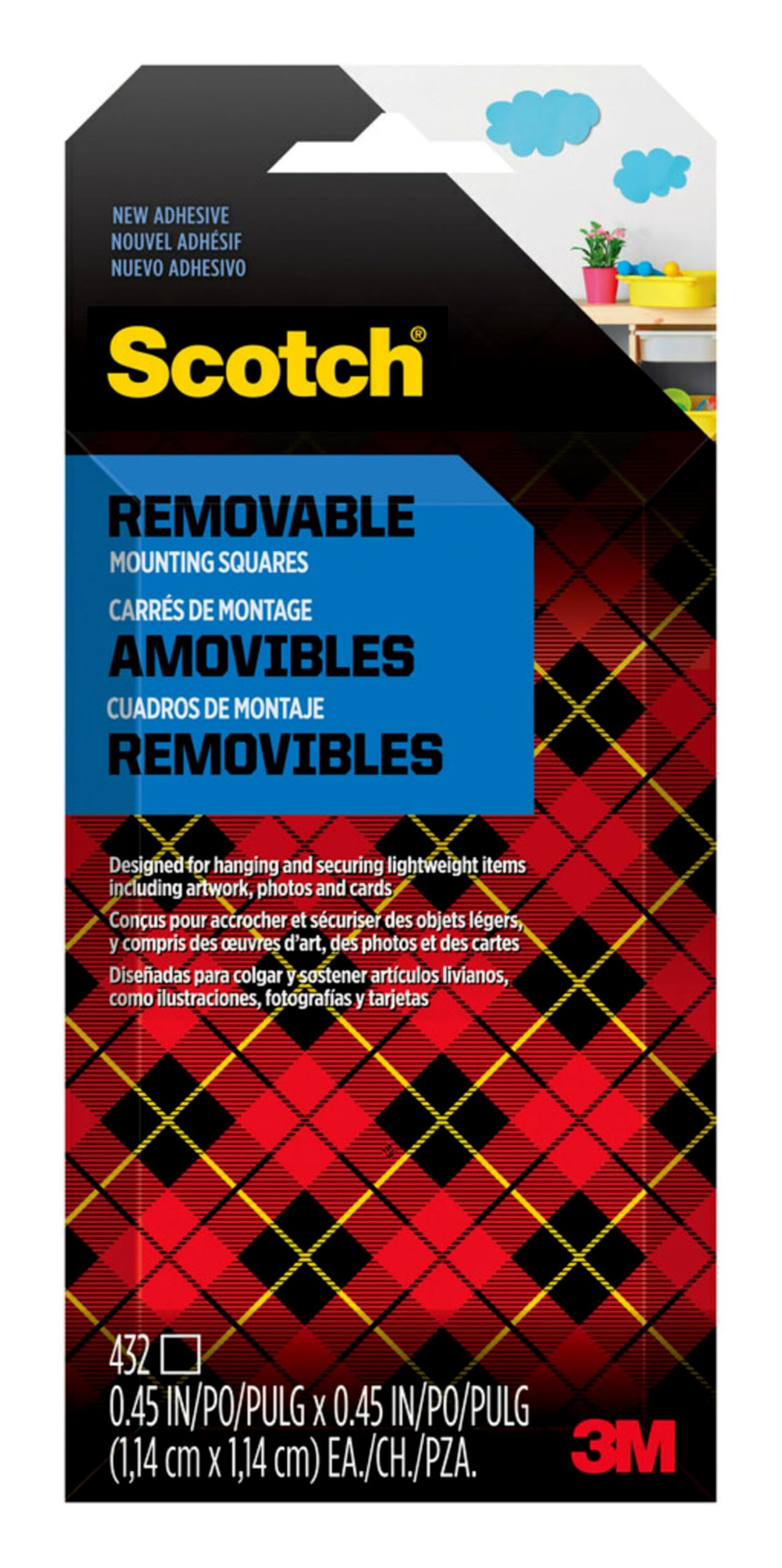 Photo 1 of Scotch Removable Double-Sided Mounting Squares, 432 Pre-Cut Foam Squares, 0.45 in. x 0.45 in., Removes Easily Without Leaving Any Residue, Photo-Safe, Mess-Free Application