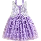Toddler Baby Girl Butterfly Wings Dress Kids Girls Tulle Butterfly Wing Skirt Princess Sleeveless Birthday Tutu Party Dress