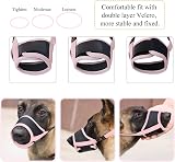 HEELE Dog Muzzle Breathable Mesh Nylon Adjustable Pink L view 3