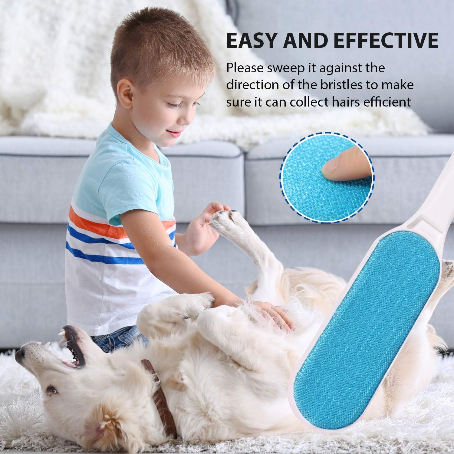 Brellavi Pet Hair Remover, Dog Hair Remover, Cat Hair Remover, No Refills and No Waste, Upgraded Reusable Pet Hair Remover Brush