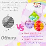 TOANWOD 48 PCS Fidget Pop Keyring Party Bags Easter Stocking Fillers view 3