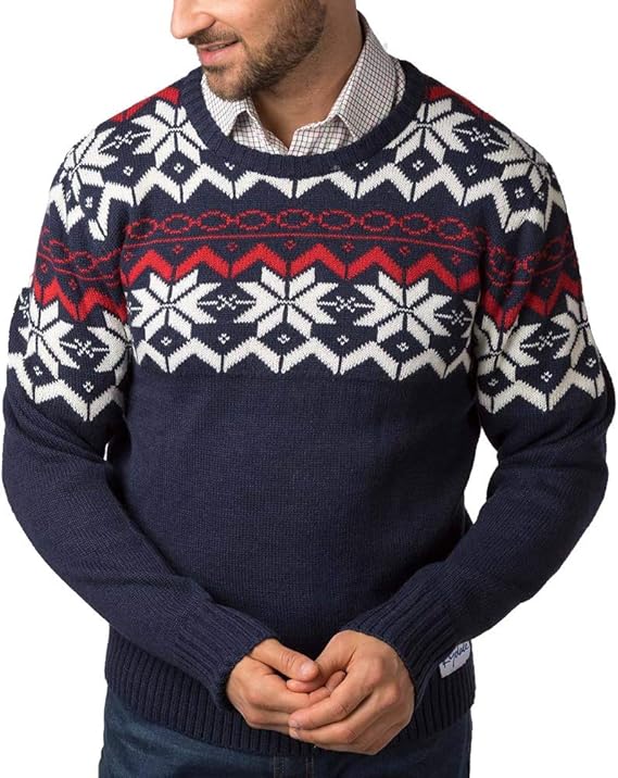 Rydale Mens Christmas Sweater Fair Isle Festive Winter Warm Gents