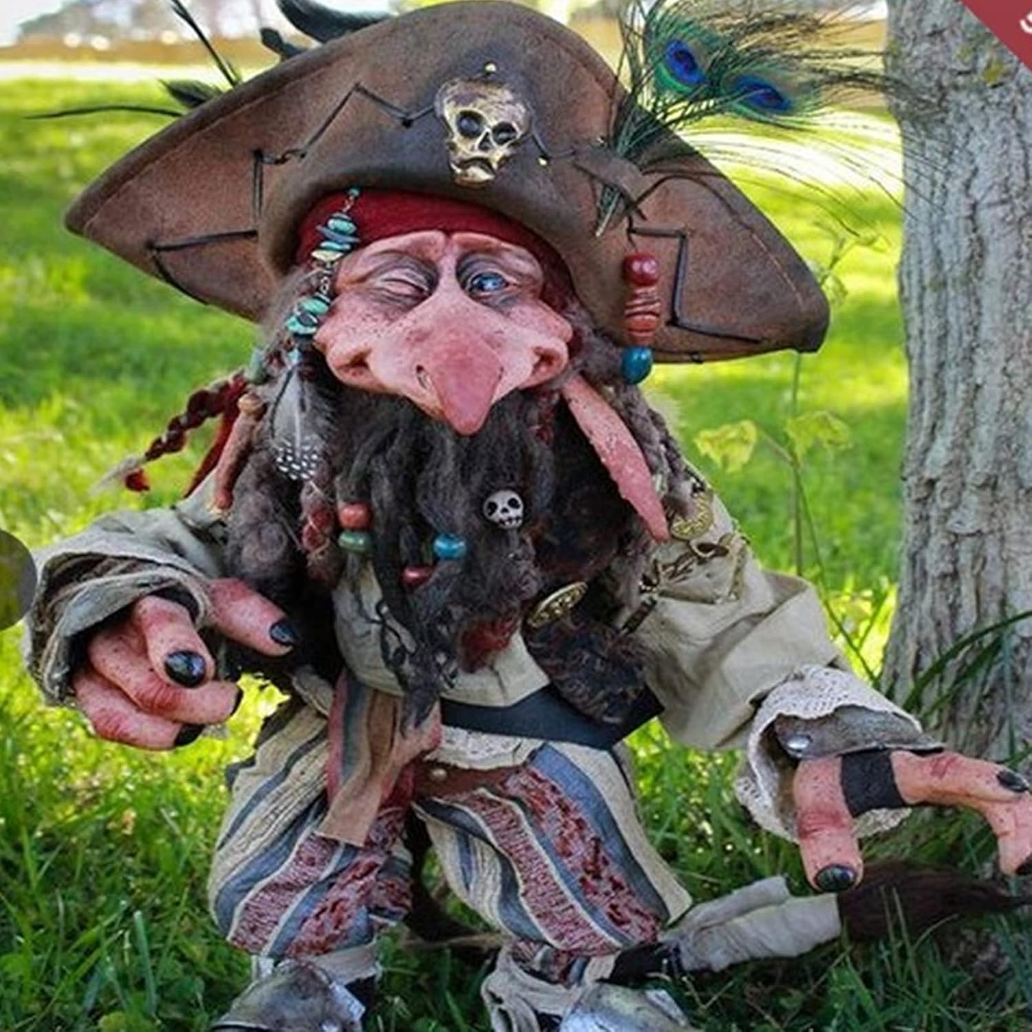 Garden Goblin Outdoor Patio Decor, Vintage Gothic Goblin Garden Decor, Halloween Garden Gnomes, Garden Goblin Character Sculpture Decorations, for Indoor Outdoor Home Yard Lawn Decor-A