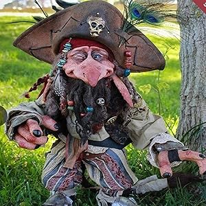 Garden Goblin Outdoor Patio Decor, Vintage Gothic Goblin Garden Decor, Halloween Garden Gnomes, Garden Goblin Character Sculpture Decorations, for Indoor Outdoor Home Yard Lawn Decor-A