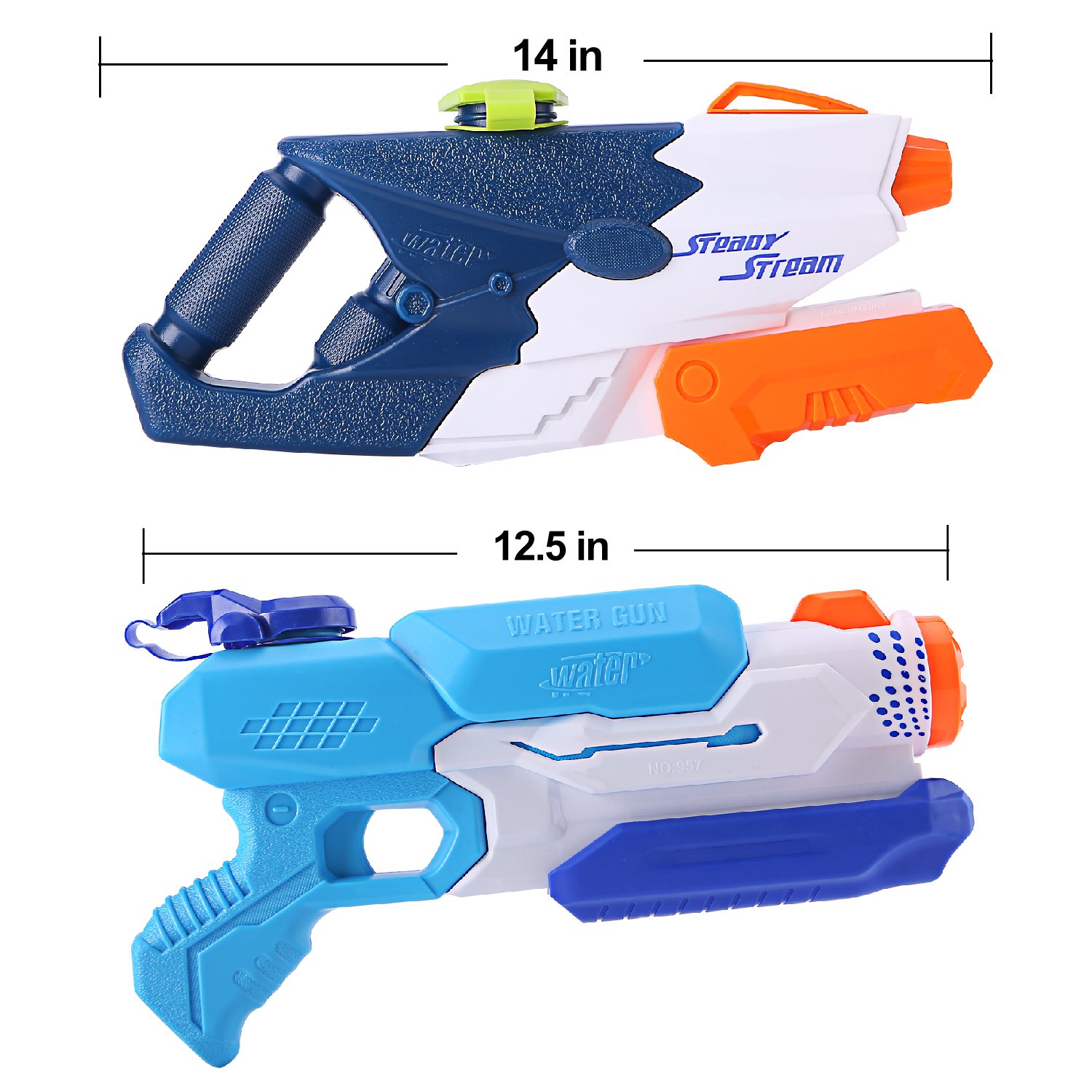 JCSHHUB Super Water Gun Blaster Soaker Shooter Squirt Set Summer Outdoor Swimming Pool Beach Sand Toy Game for Kids Adult (2 Pack)
