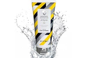 Cleverman Sensitive Face and Beard Scrub for Men, 100ml, Peppermint-Infused Exfoliating Facial Cleanser