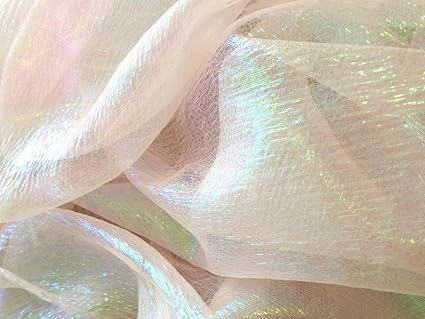 MULTICOLOR Effekt Organza Stoff weiss GLITZER OPTIK Meterware
