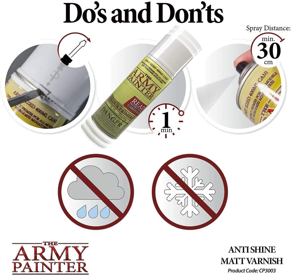 The Army Painter Colour Primer, AntiShine Matt Varnish, 400ml, 13.5oz