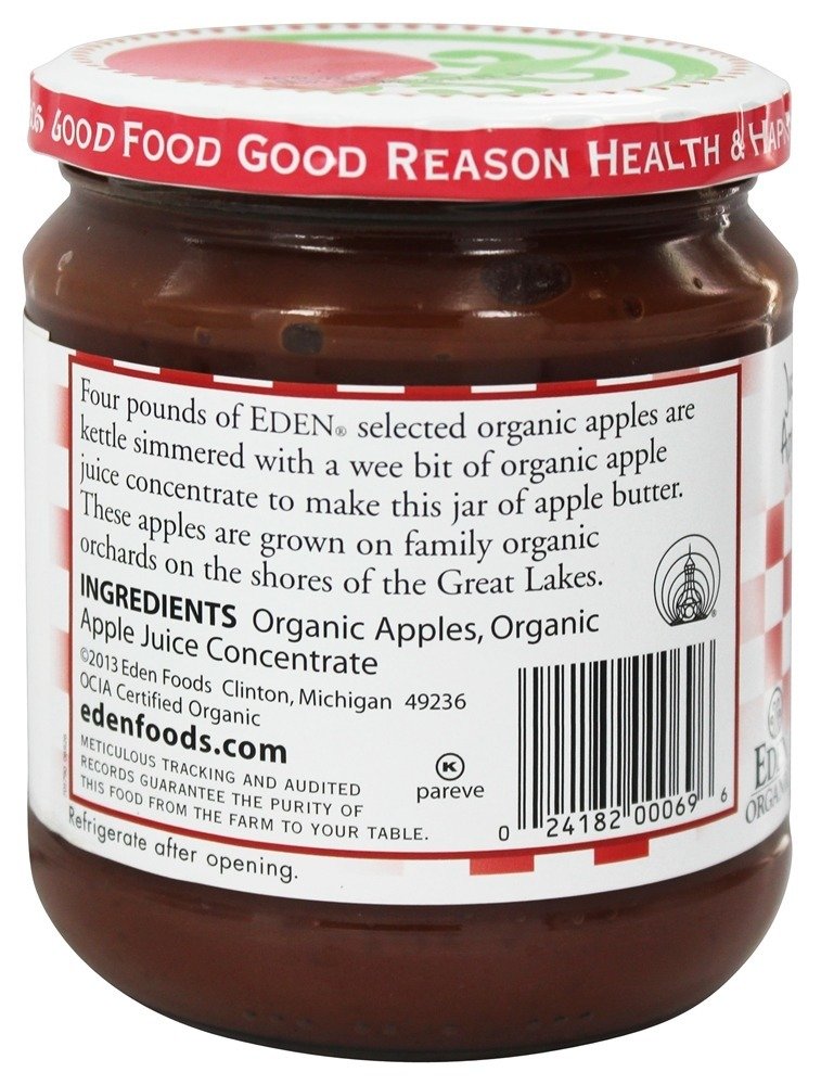 Alisun Eden Foods Organic Apple Butter 16.1 oz (482 g)