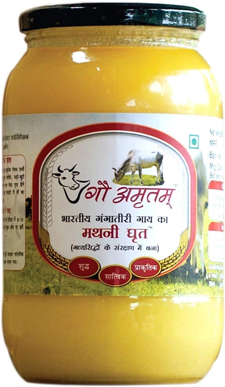 GAU AMRITAM Vedic Mathni Ghrit Desi Gangatiri Cow Vedic Organic A2 Ghee, 250ml (8.45 OZ)