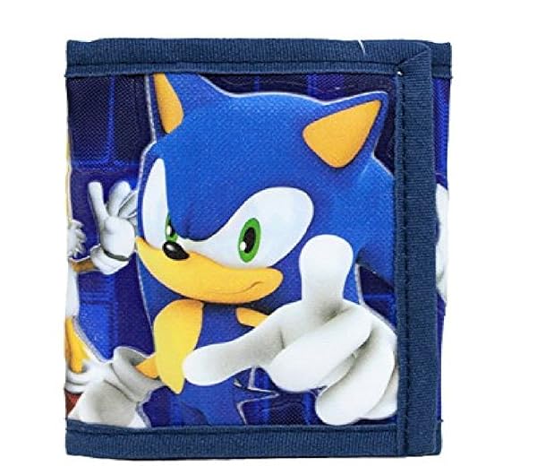 Shadow The Sonic Hérisson Portefeuille pour enfant avec compartiment à monnaie zippé et compartiments pour cartes et billets