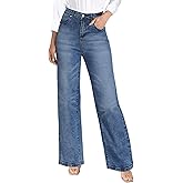 MARIASHA Wide Leg Jeans for Women Trendy Womens Straight Leg Jeans High Waisted Baggy Stretchy Loose Casual Denim Pants