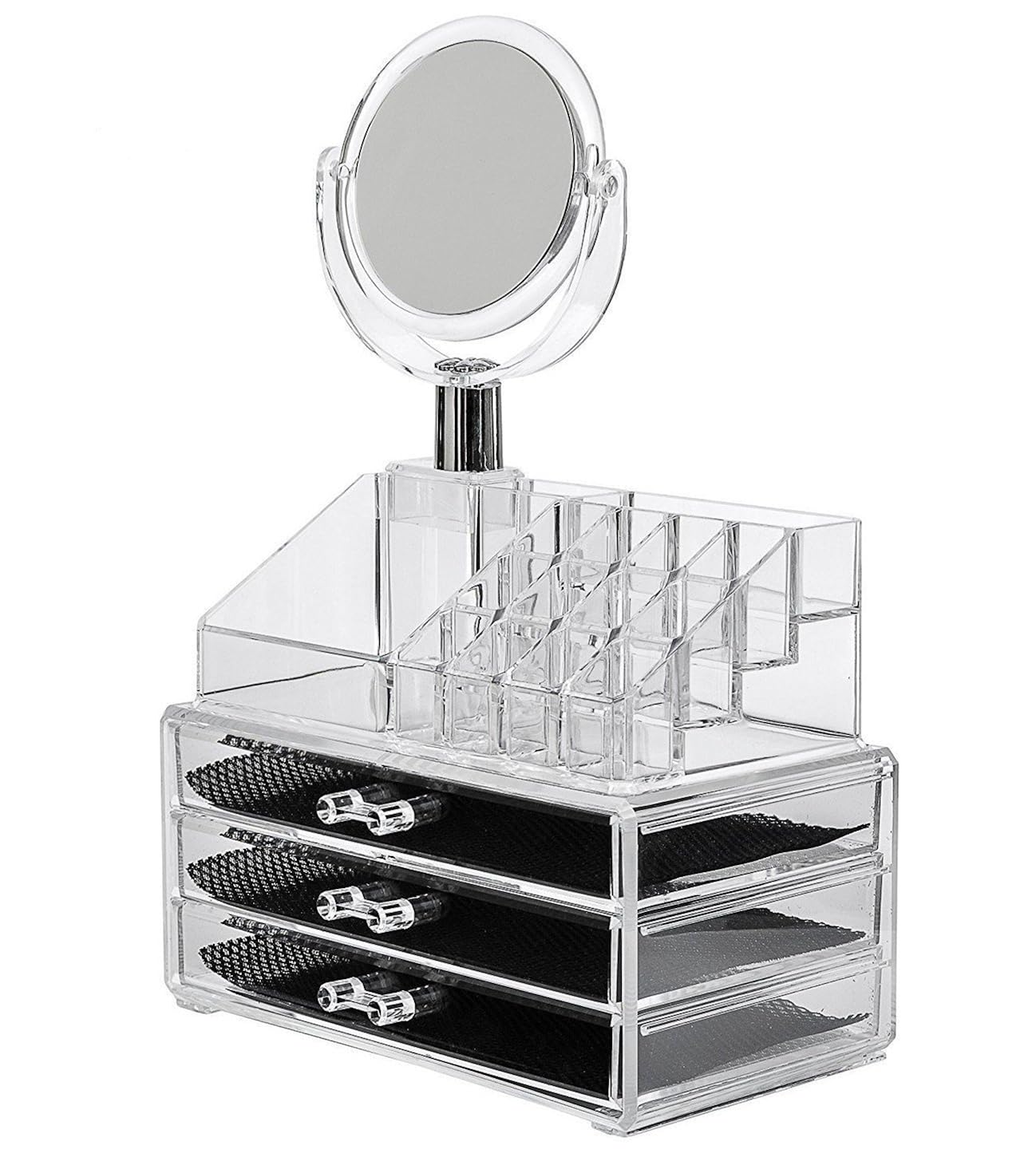Saiyam Clear Acrylic Makeup Jewelry Storage Box 3 Large Drawer