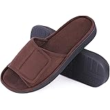 LongBay Men's Comfy Memory Foam Slide Slippers Breathable Micro Suede House Shoes