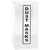 Brady M420 Plastic Acrylic Dust Mask Dispenser, Black on Clear, 6" W, 6" D, 12-1/2" H