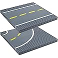 Strictly Briks Compatible with Lego Building Blocks Road Plates 10" x 10", 8 Pack Kids Brick Baseplates for City Road, Street, Race Track, Towns, Classic Size (4 Straight & 4 Curved)